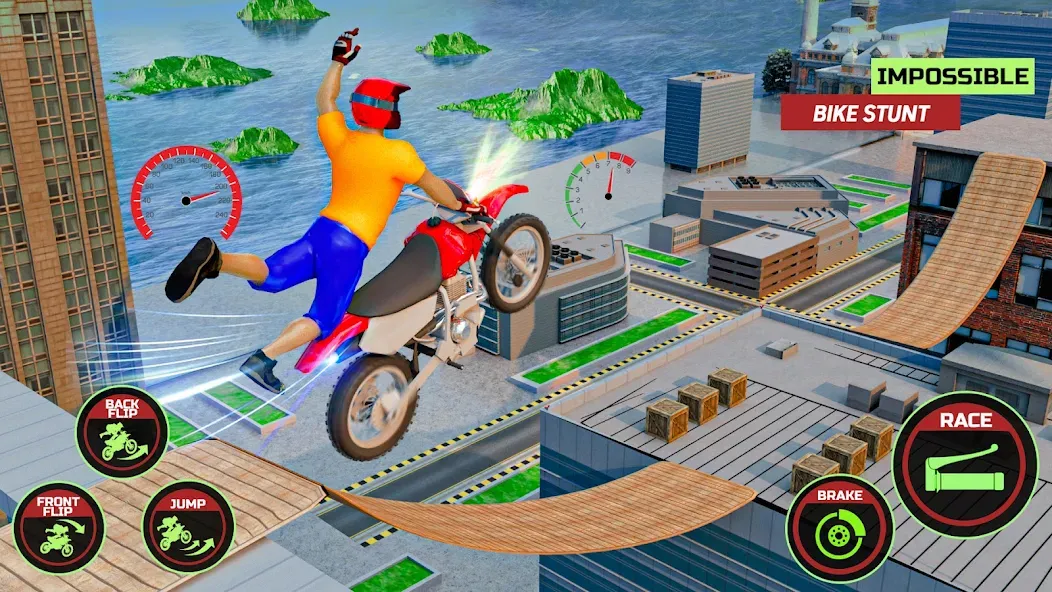 Motor Bike Stunt Racing Games (Мотор Байк Стант Гонки Игры) [МОД Premium] APK Android Screenshot 3