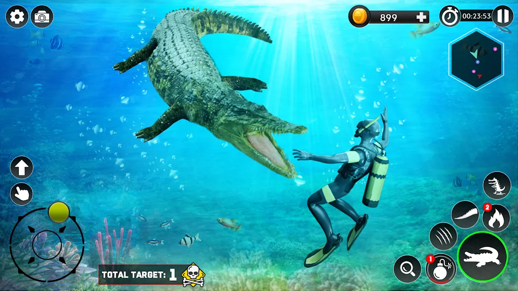 Hungry Animal Crocodile Games [МОД Mega Pack] APK Android Screenshot 4