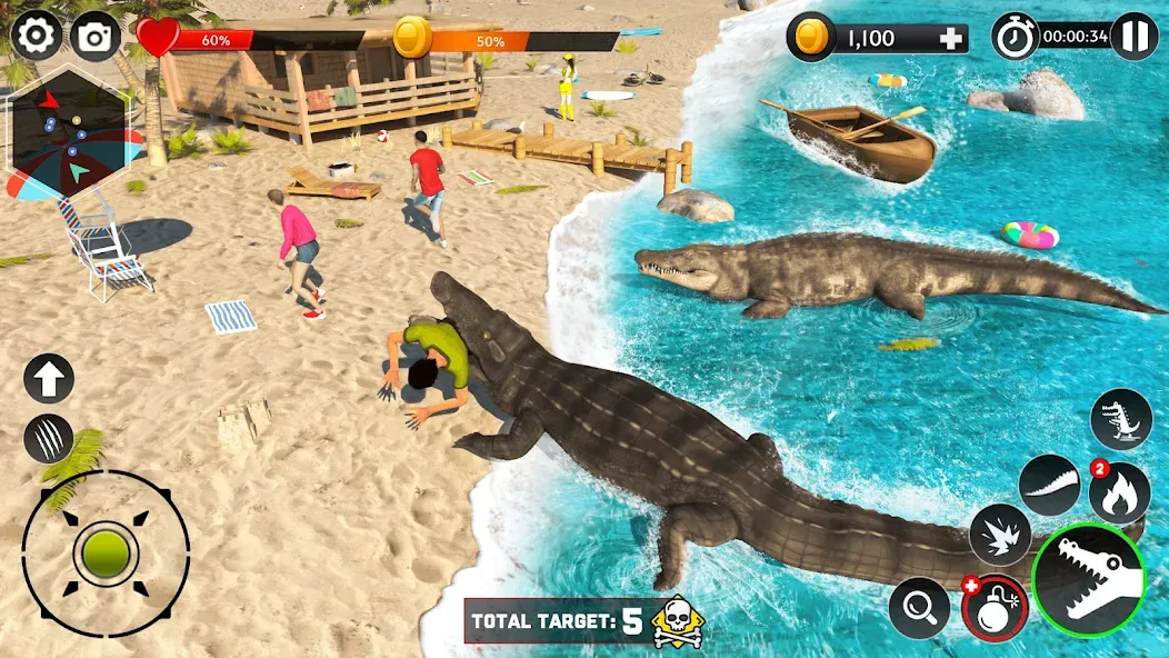 Hungry Animal Crocodile Games [МОД Mega Pack] APK Android Screenshot 5