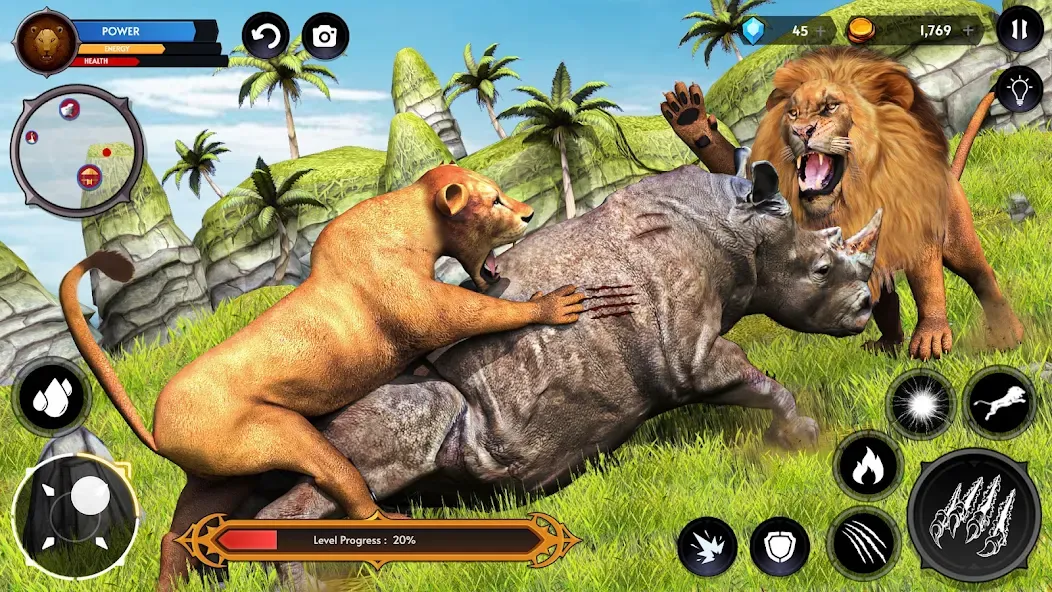 Lion Simulator Wild Lion Games [МОД Много денег] APK Android Screenshot 3