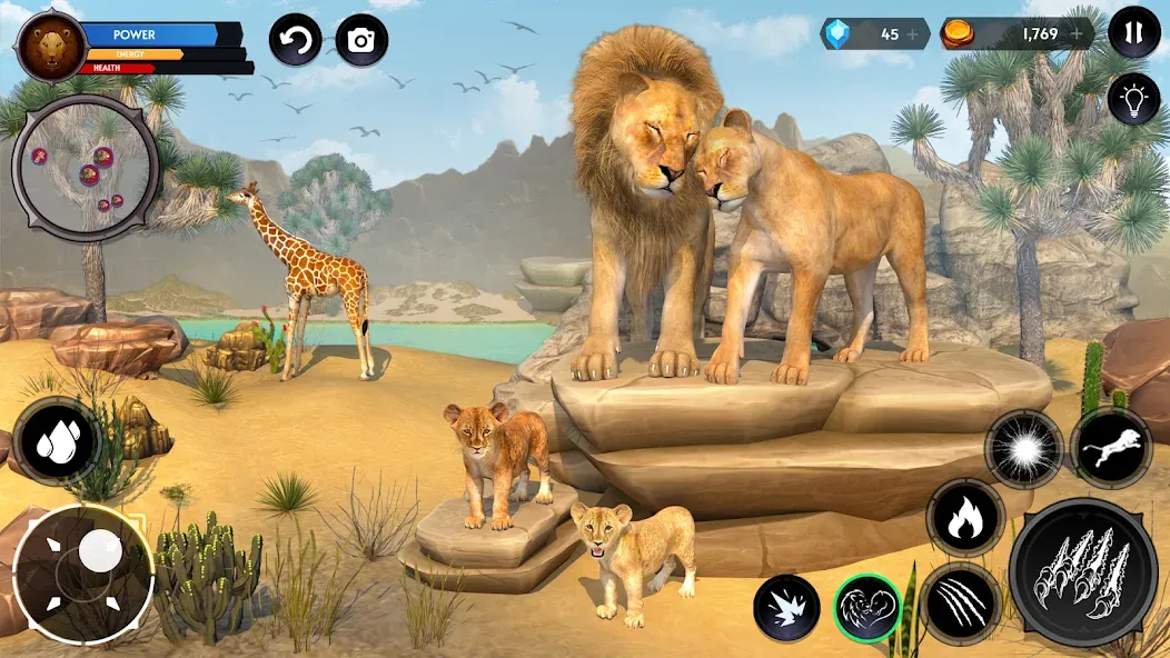 Lion Simulator Wild Lion Games [МОД Много денег] APK Android Screenshot 4