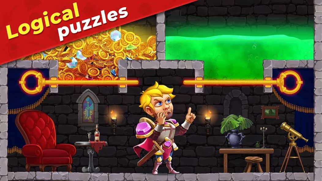 Mr. Knight: Pin Puzzles [МОД Бесконечные монеты] APK Android Screenshot 3