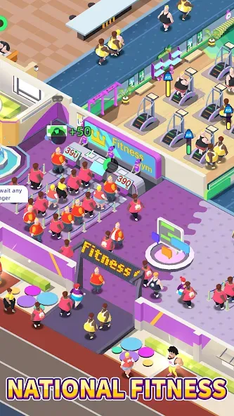 Fitness Club Tycoon (Фитнес Клуб Тайкун) [МОД Бесконечные монеты] APK Android Screenshot 2