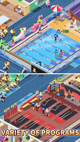 Fitness Club Tycoon (Фитнес Клуб Тайкун) [МОД Бесконечные монеты] APK Android Screenshot 3