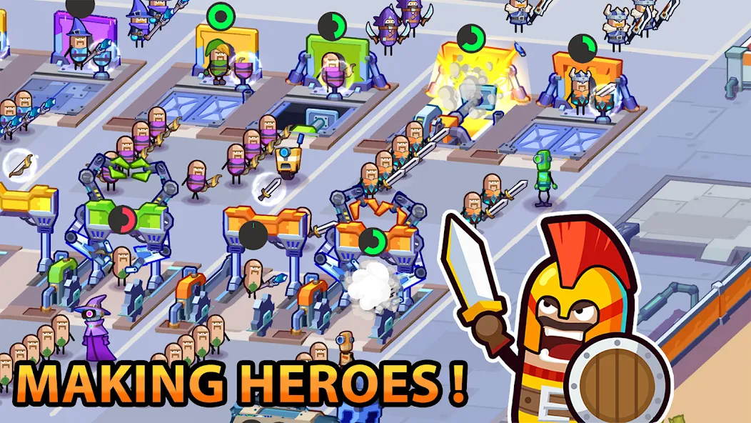 Hero Making Tycoon: Idle Games (Хиро Мейкинг Тайкун) [МОД Много денег] APK Android Screenshot 1