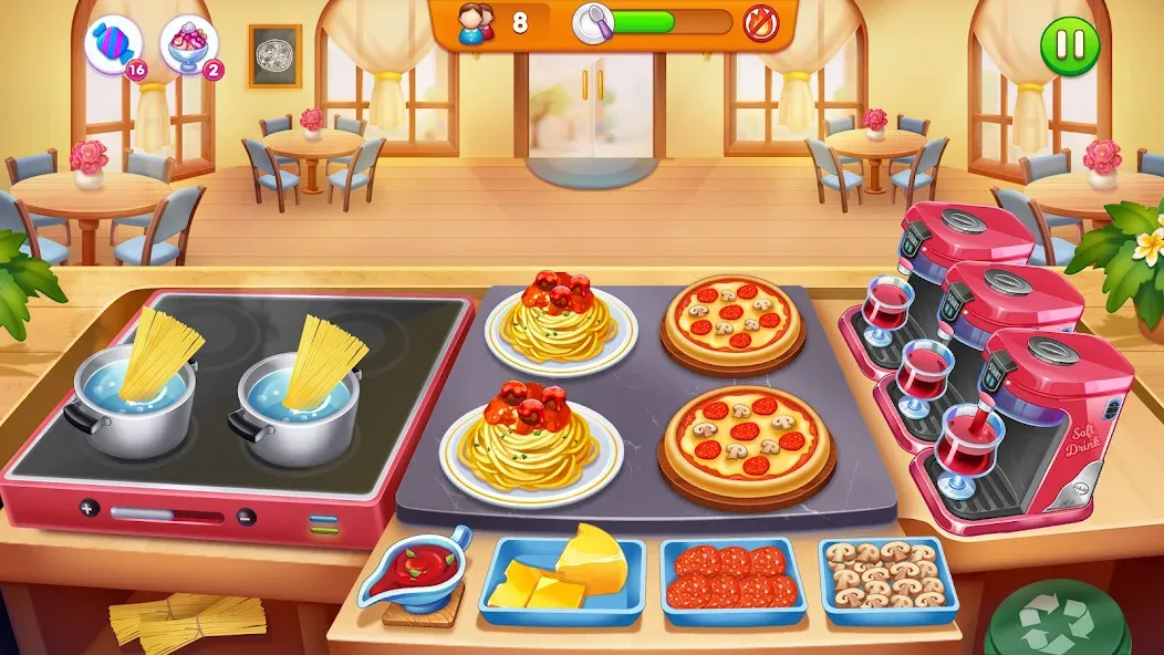 Cooking Restaurant Food Games [МОД Много денег] APK Android Screenshot 2