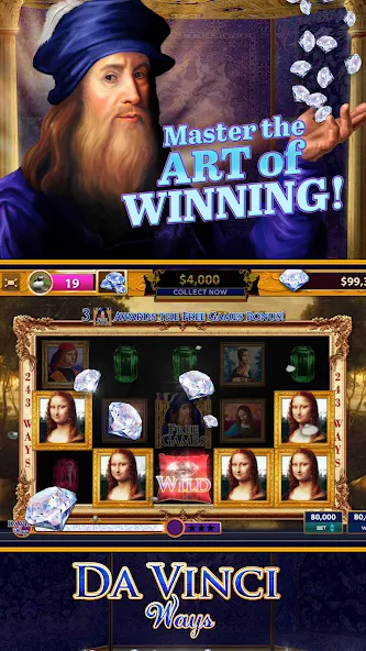 Da Vinci Diamonds Casino – Bes (Да Винчи Даймондс Казино) [МОД Premium] APK Android Screenshot 2