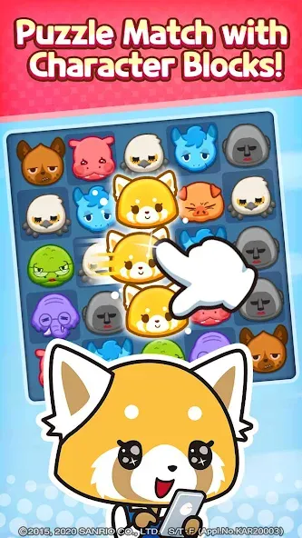 Aggretsuko : Match 3 Puzzle (Аггретсуко) [МОД Premium] APK Android Screenshot 1