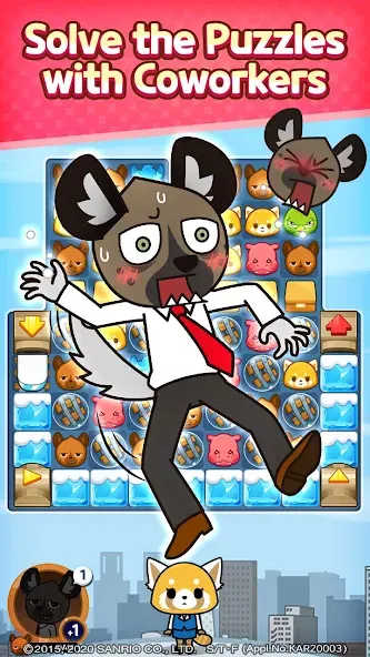 Aggretsuko : Match 3 Puzzle (Аггретсуко) [МОД Premium] APK Android Screenshot 2