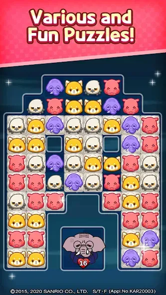 Aggretsuko : Match 3 Puzzle (Аггретсуко) [МОД Premium] APK Android Screenshot 4