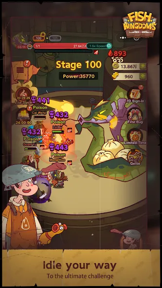 Fish Kingdoms: Idle Arena (Фиш Кингдомс) [МОД Много денег] APK Android Screenshot 4