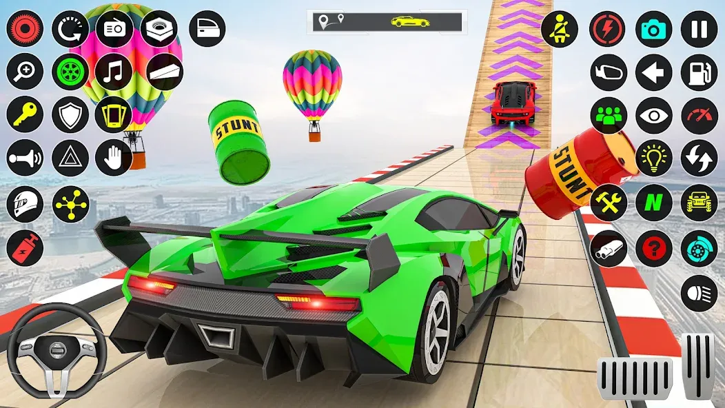 GT Car Stunt Race: Mega Ramps (Джи Ти Кар Стант Рейс) [МОД Меню] APK Android Screenshot 1