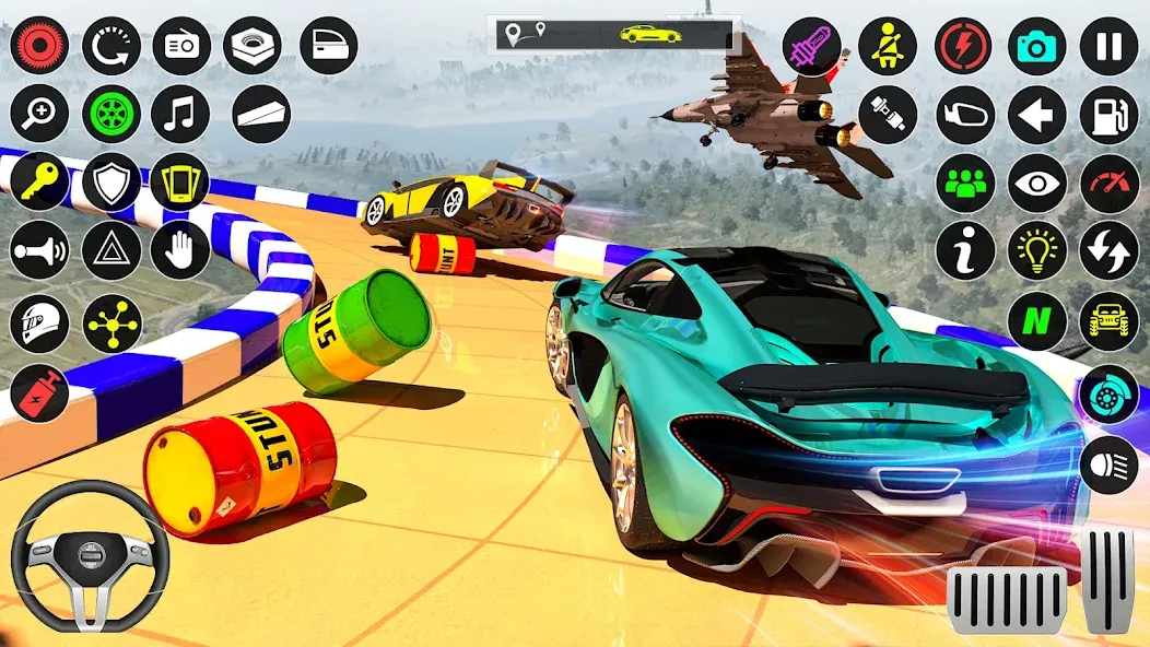 GT Car Stunt Race: Mega Ramps (Джи Ти Кар Стант Рейс) [МОД Меню] APK Android Screenshot 2