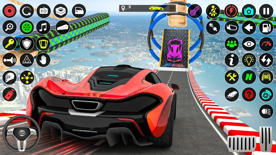 GT Car Stunt Race: Mega Ramps (Джи Ти Кар Стант Рейс) [МОД Меню] APK Android Screenshot 4