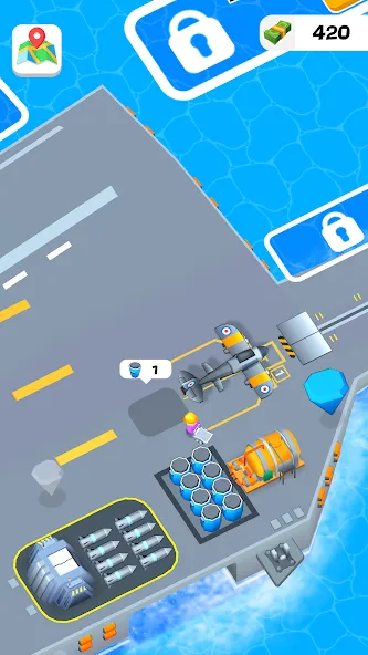Idle Aircraft Carrier (Айдл Эйркрафт Кэрриер) [МОД Все открыто] APK Android Screenshot 1