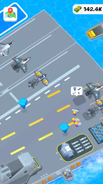 Idle Aircraft Carrier (Айдл Эйркрафт Кэрриер) [МОД Все открыто] APK Android Screenshot 2