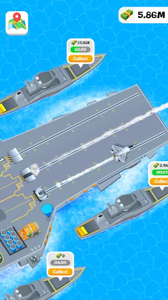 Idle Aircraft Carrier (Айдл Эйркрафт Кэрриер) [МОД Все открыто] APK Android Screenshot 3