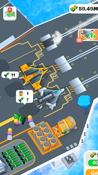 Idle Aircraft Carrier (Айдл Эйркрафт Кэрриер) [МОД Все открыто] APK Android Screenshot 4