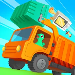 Dinosaur GarbageTruck:for kids [МОД Бесконечные монеты] APK Android