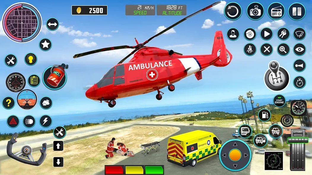 Heli Ambulance Simulator Game [МОД Mega Pack] APK Android Screenshot 2