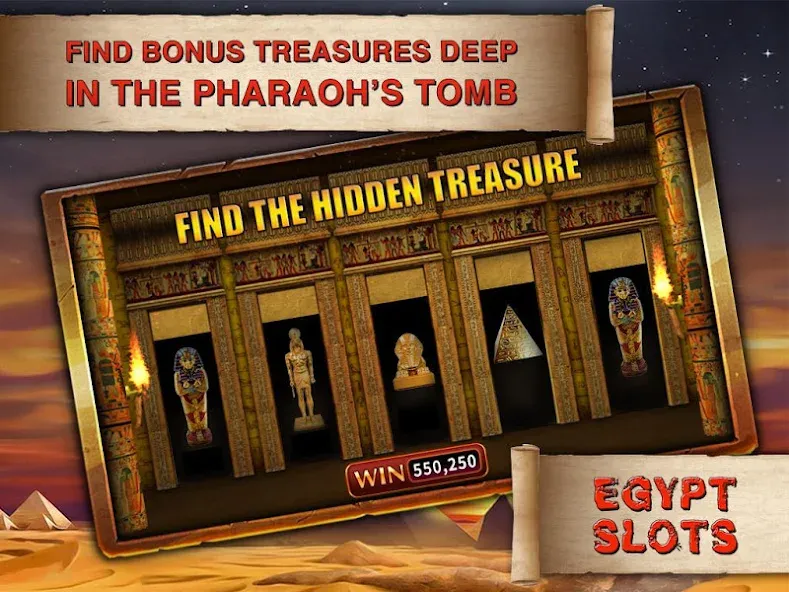 Egypt Slots Casino Machines (Египетские игровые автоматы казино) [МОД Бесконечные монеты] APK Android Screenshot 1