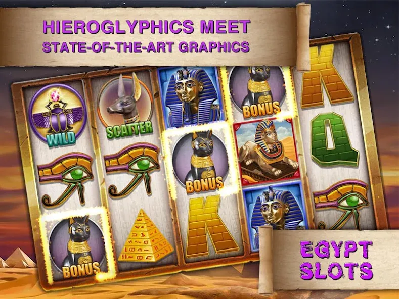 Egypt Slots Casino Machines (Египетские игровые автоматы казино) [МОД Бесконечные монеты] APK Android Screenshot 3