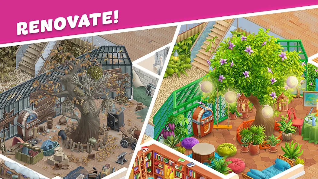 Open House: Match 3 puzzles (Открытый дом) [МОД Unlocked] APK Android Screenshot 5