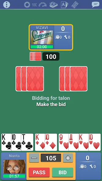 Thousand 1000 Online card game [МОД Меню] APK Android Screenshot 3
