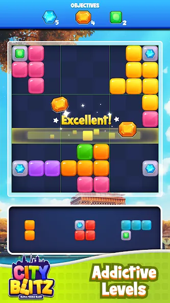 City Blitz-Block Puzzle Blast (Блок Головоломка Кинг) [МОД Бесконечные монеты] APK Android Screenshot 1