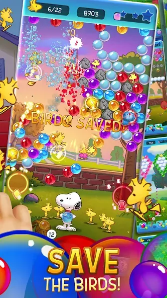 Bubble Shooter - Snoopy POP! (Бабл шутер) [МОД Mega Pack] APK Android Screenshot 2