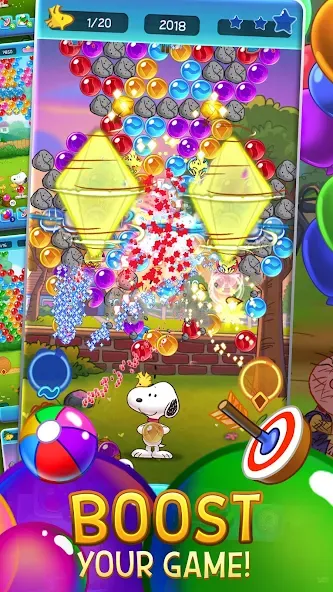 Bubble Shooter - Snoopy POP! (Бабл шутер) [МОД Mega Pack] APK Android Screenshot 4
