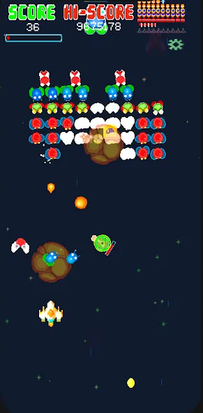 Galaxiga Retro Arcade Action (Галаксига Ретро Аркейд Экшн) [МОД Много денег] APK Android Screenshot 2