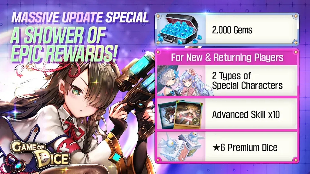 Game of Dice: Board&Card&Anime (Гейм оф Дайс) [МОД Mega Pack] APK Android Screenshot 1