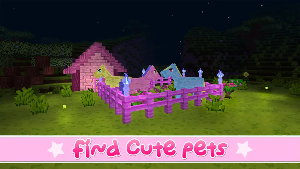 Kawaii World - Craft and Build (Кавайи Ворлд) [МОД Mega Pack] APK Android Screenshot 1