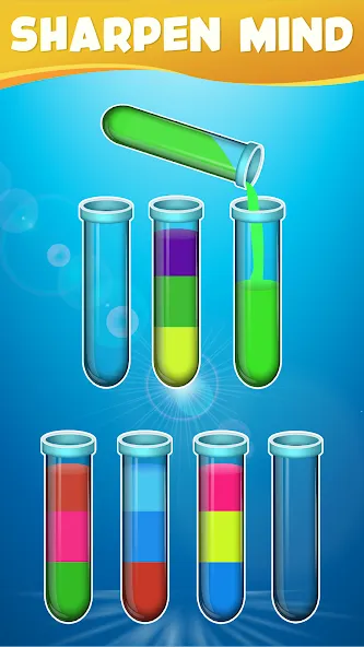 Water Sort Color Sorting games (Вотер Сорт Колор Сортинг гейм) [МОД Все открыто] APK Android Screenshot 1