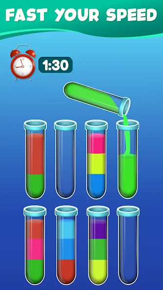 Water Sort Color Sorting games (Вотер Сорт Колор Сортинг гейм) [МОД Все открыто] APK Android Screenshot 4