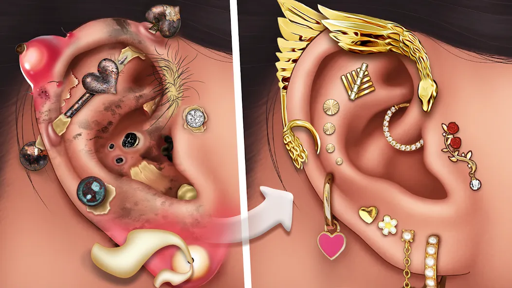 Ear Salon ASMR Ear Wax& Tattoo (АСМР) [МОД Mega Pack] APK Android Screenshot 5