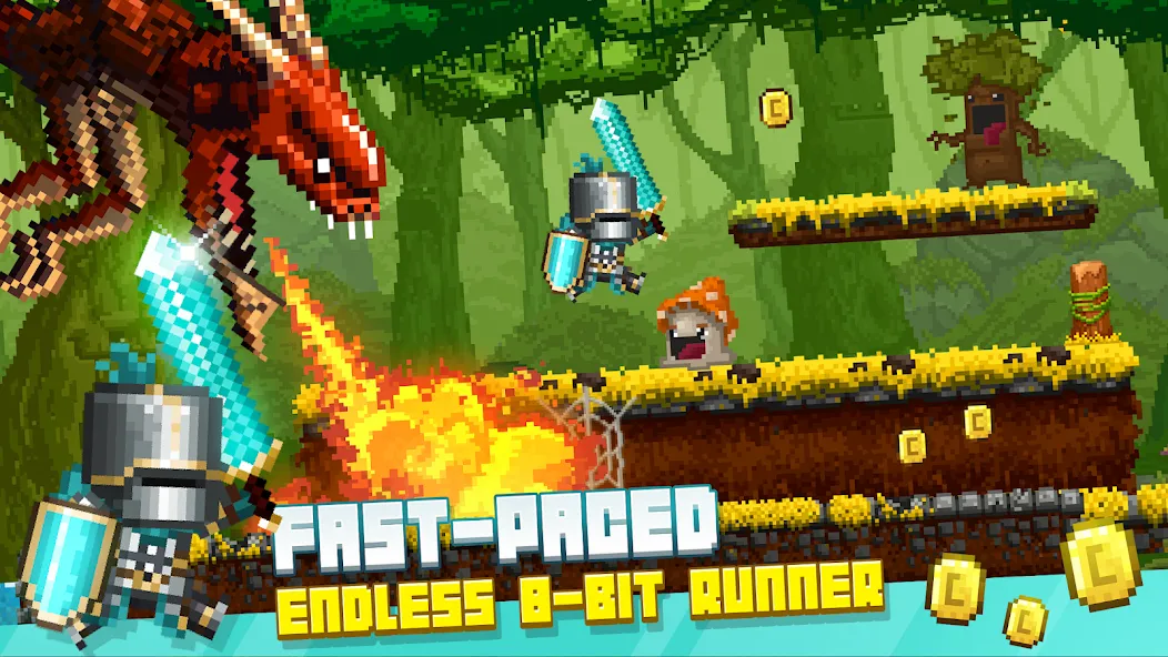 Bit Heroes Runner: Pixel Blitz (Бит Хероес Раннер) [МОД Много денег] APK Android Screenshot 1