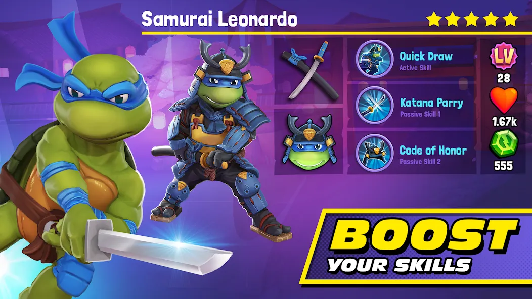 TMNT: Mutant Madness (ТМНТ) [МОД Все открыто] APK Android Screenshot 2