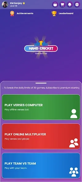 Hand Cricket - Team Battles (Хэнд крикет) [МОД Unlocked] APK Android Screenshot 1