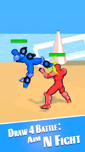Draw 4 Battle: Aim N Fight (Драв 4 Баттл) [МОД Unlocked] APK Android Screenshot 1