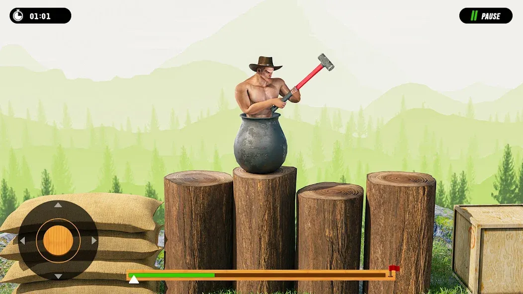 Hammer Climber Man: Pot Man 3D [МОД Много денег] APK Android Screenshot 3