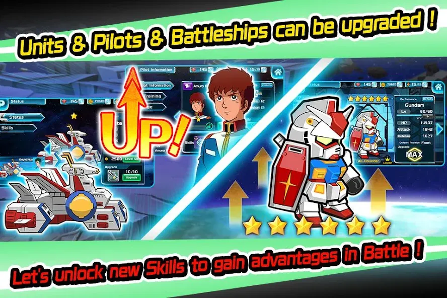 LINE: Gundam Wars (Лайн) [МОД Бесконечные монеты] APK Android Screenshot 4