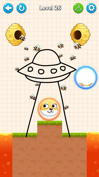 Draw to Save - Save the Dog [МОД Бесконечные монеты] APK Android Screenshot 2