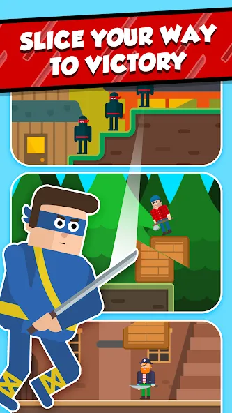 Mr Ninja - Slicey Puzzles (Мистер Ниндзя) [МОД Бесконечные монеты] APK Android Screenshot 4
