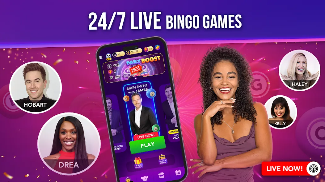 Live Play Bingo: Real Hosts (Лайв Плей Бинго) [МОД Premium] APK Android Screenshot 3