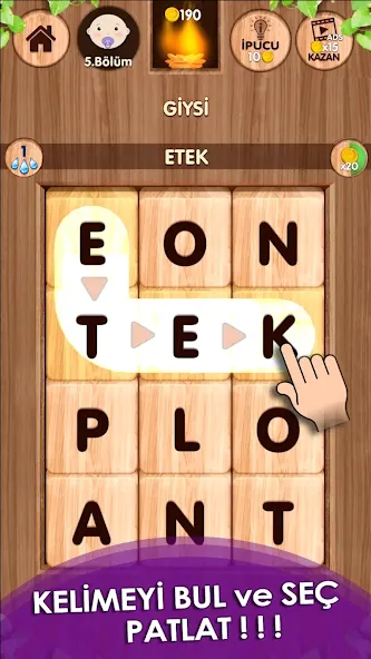 Düşen! Kelime Oyunu [МОД Бесконечные монеты] APK Android Screenshot 1
