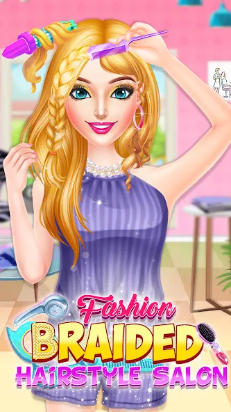 Braided Hair Salon Girls Games [МОД Много денег] APK Android Screenshot 3