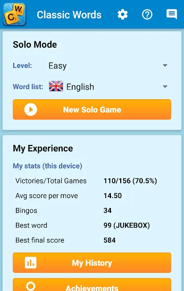 Classic Words Solo (Классические слова одиночные) [МОД Меню] APK Android Screenshot 5