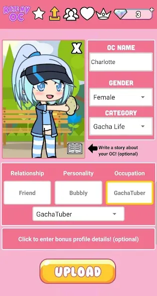 Rate My OC (Рейт Май ОК) [МОД Бесконечные монеты] APK Android Screenshot 2